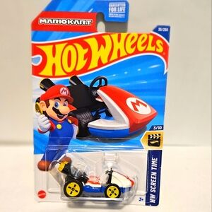 Mattel Hot Wheels Mario Kart Racer - Blue, Red, and White